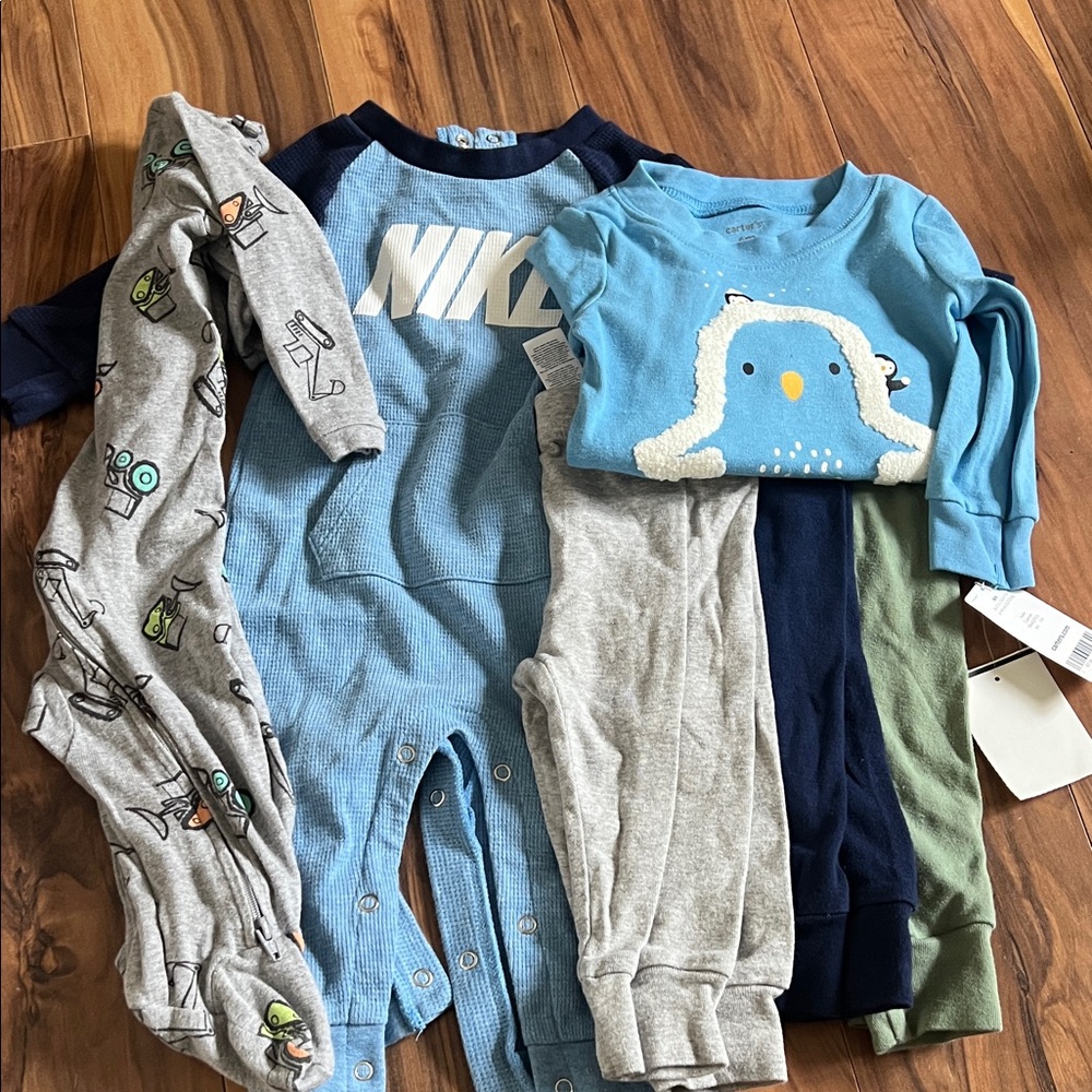 Nike Blue and Gray Kids Footie